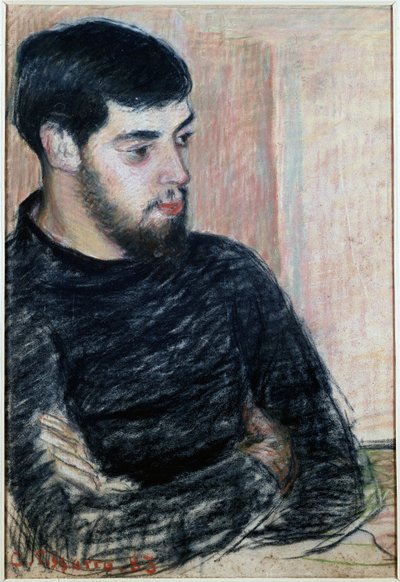 Portret van Lucien Pissarro (1863-1944), 1883 door Camille Jacob Pissarro